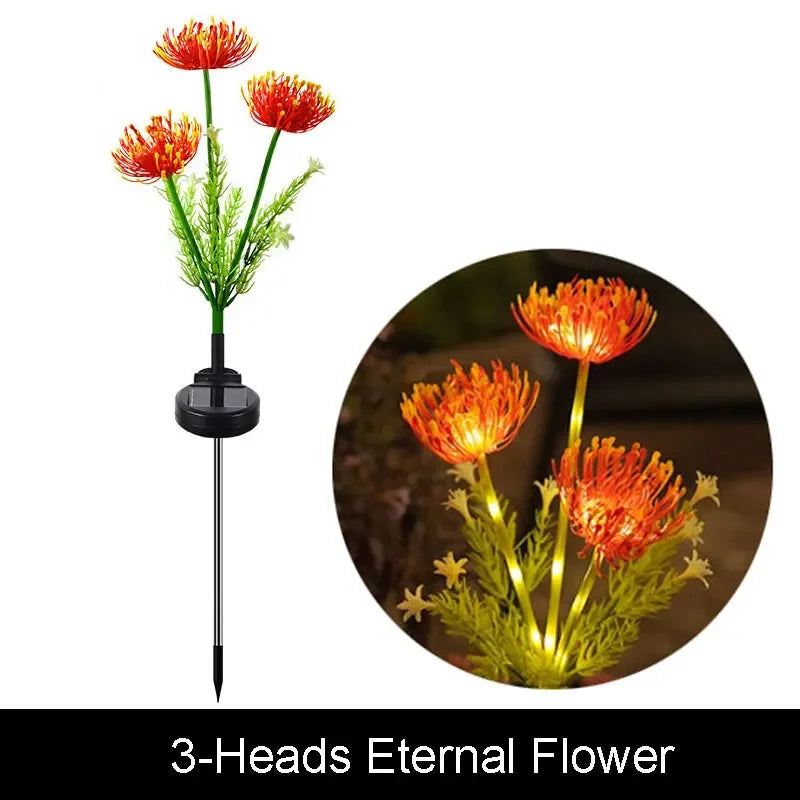1pc 7-head Solar Artificial Orchid Flower Lawn Lights for Patio Yard Garden Wedding Christmas Decoration LED Solar Ground Lights