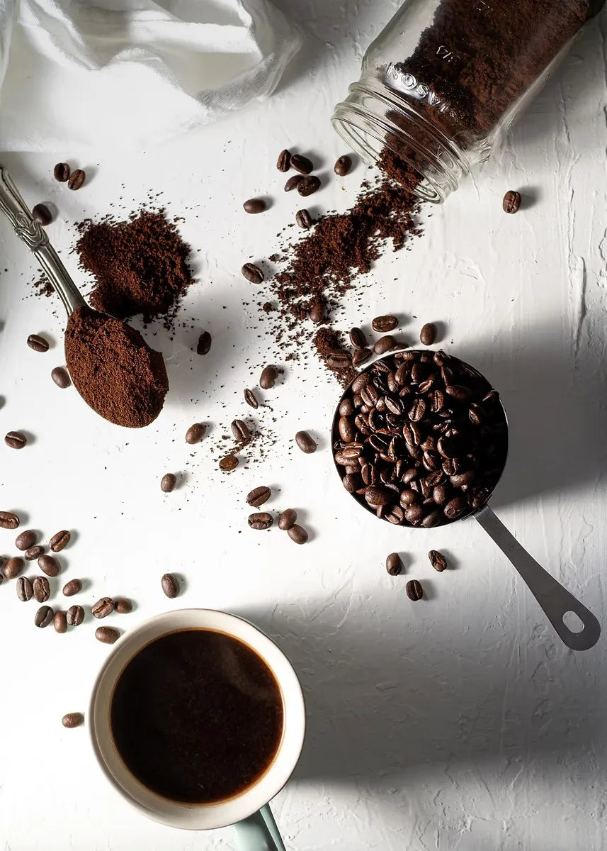 Coffee Cup And Beans Photograph Posters Delicious Coffee Latte Breakfast Prints Canvas Painting Wall Art Picture Home Room Decor