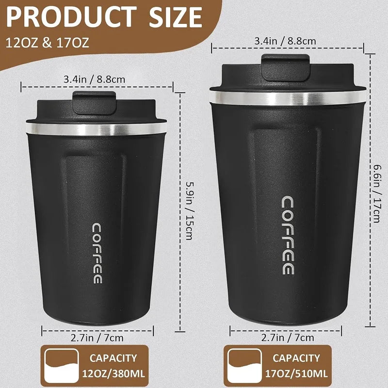 Double-Wall Insulated Coffee Mug for Travel