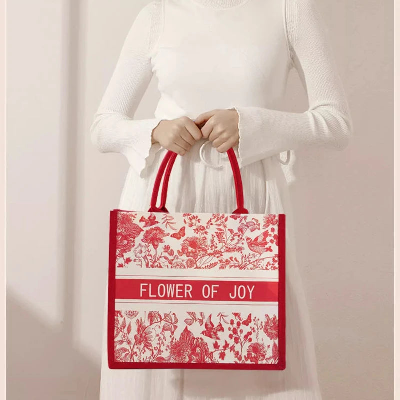 Wedding Holiday Party Wedding Party Gift Bag Canvas Tote Bag Festive Gift Wrapping Tote Bag