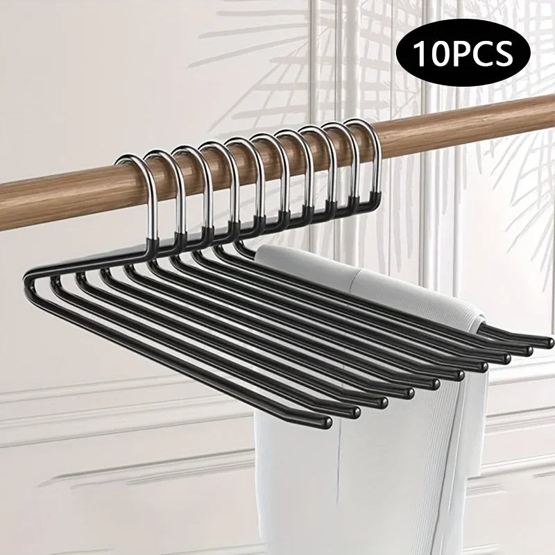 10pcs Space-saving Goose Z-shaped Pants Hanger Durable Metal Material Multi-functional Pant Storage Household Supplies