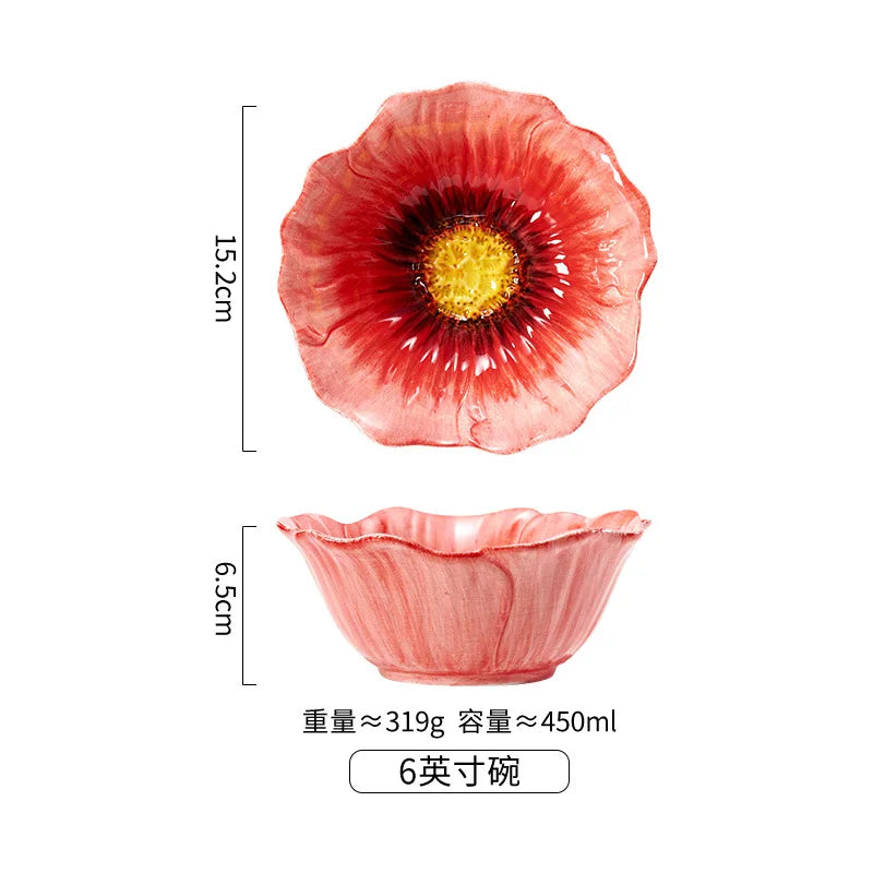 Floral Embossed Ceramic Dinnerware Set