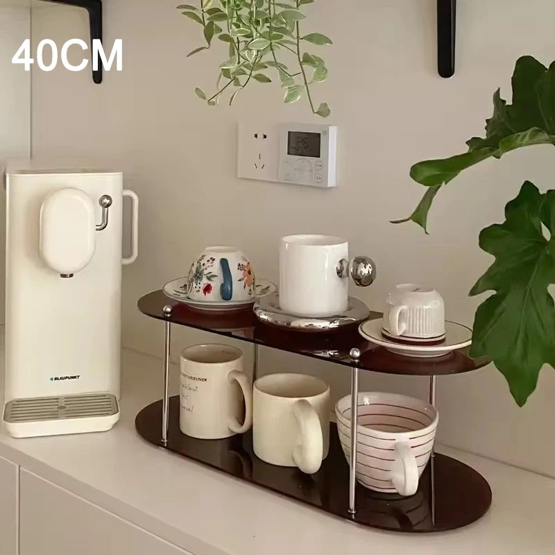 Ins Style Acrylic Storage Rack Desktop Organizer Perfume Jewelry and Cups Display Stand 3 Layers Removable Decorative Shelf