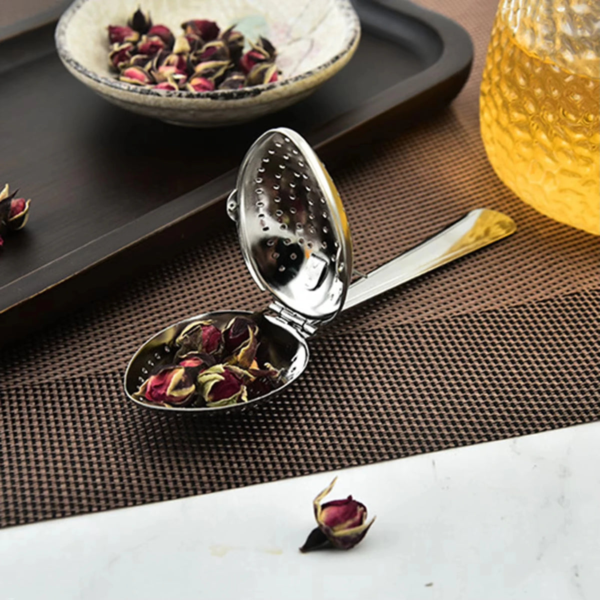 Stainless Steel Tea Strainer Tea Ball Infuser Filter Fine Mesh Tea Infuser Spoon Reusable Loose Leaf Strainer Bag Brew Herb Tea
