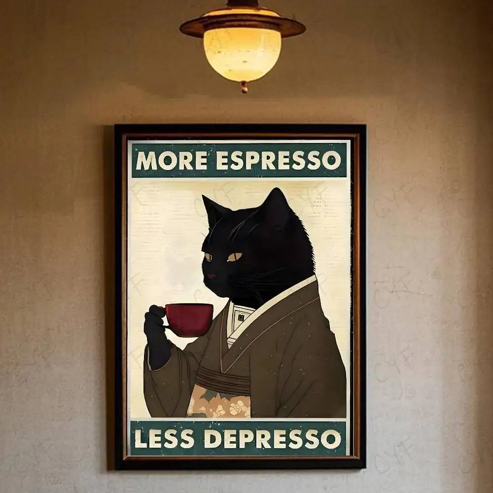 Interesting Cats And Quotes Poster HD art wall waterproof home living room bedroom bar aesthetic decoration