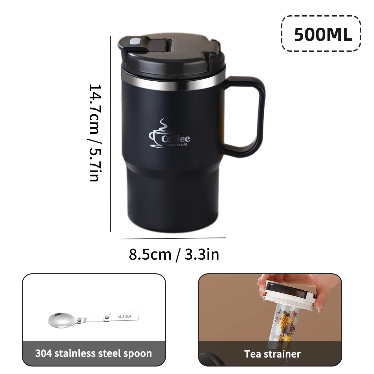 Double-Wall Insulated Travel Mug (450/500ml)