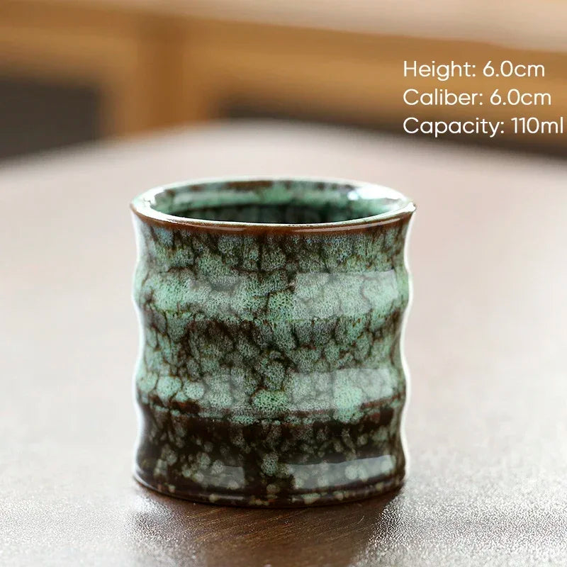1PC Kiln Transformation Ceramic Tea Cup, Mini Tea Drink Mug, Kung Fu Teacup, Espresso Coffee Cups, Household Afternoon Teacups