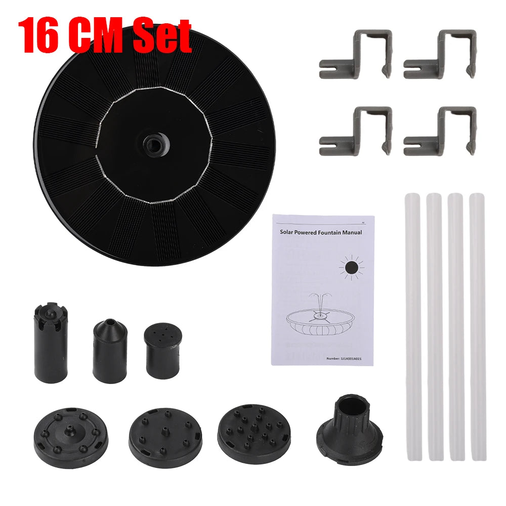 13/16cm Solar-powered Fountain Pumps for Circulation Aerator, Garden Rockery Sprinkler, Fish Pond Water Tank