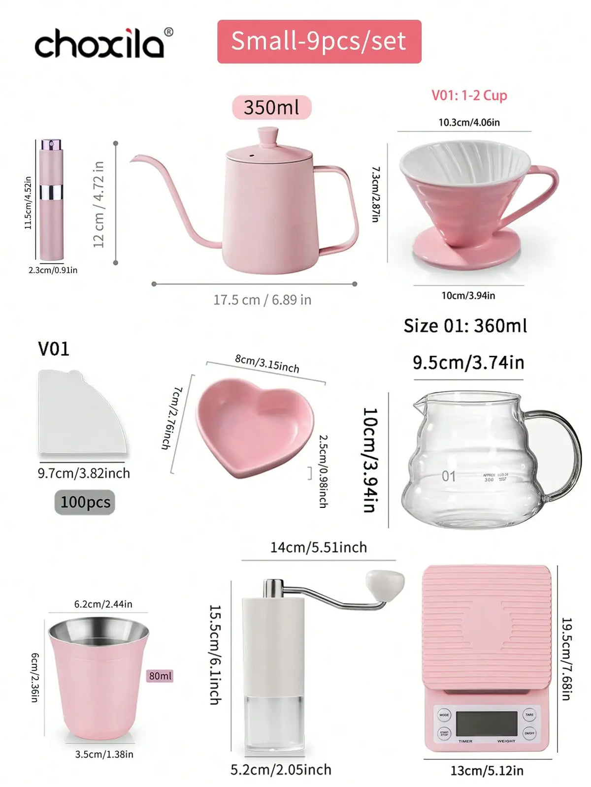 Pink Pour Over Coffee Set