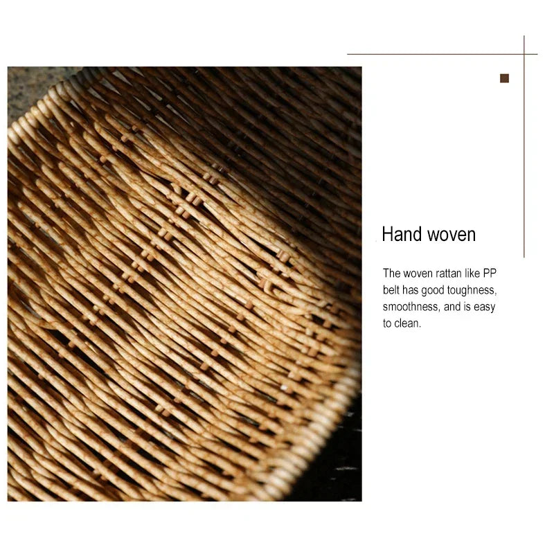 1PC Imitation Rattan Fruit Basket Creative Plastic Sundry Storage Basket Hand-Woven Storage Box Home Kitchen Storage Supplies