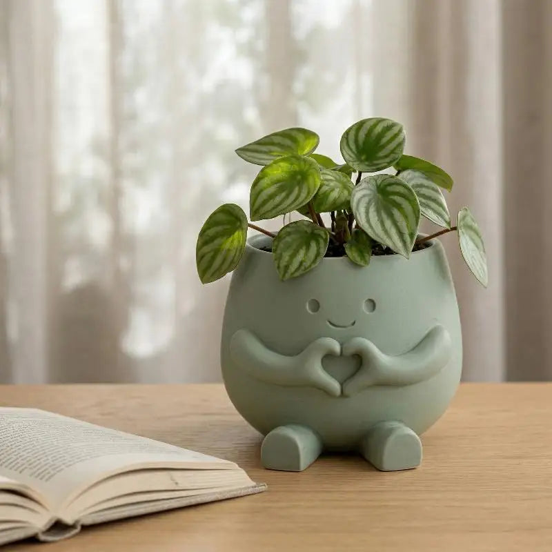 Unique Sitting Chair Face Flower Vase Cute Resin Head Planter Durable Succulent Pots Home Yard Desktop Garden Decoration