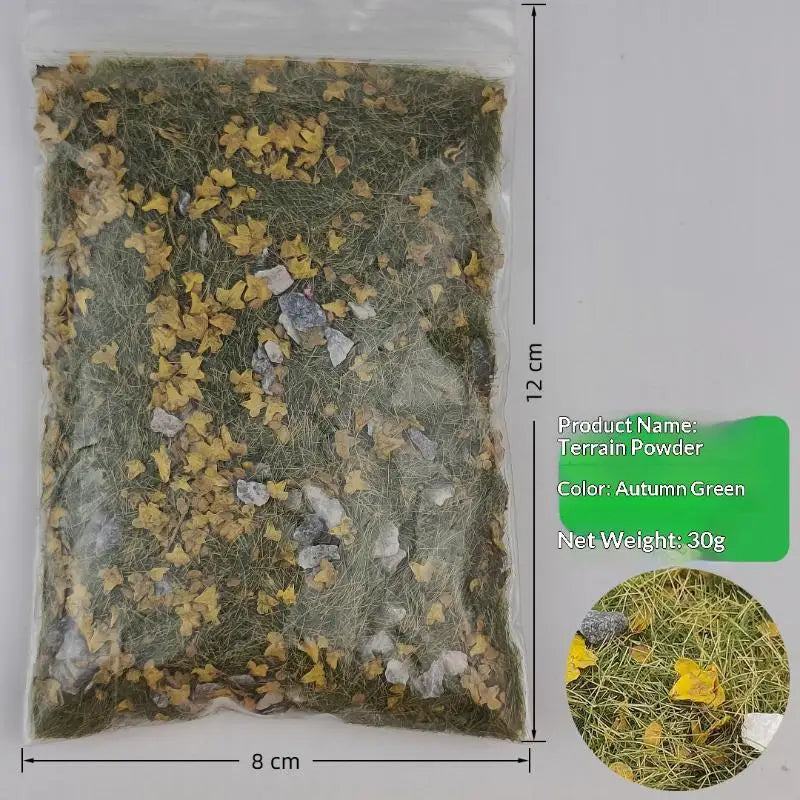 30g/bag Simulated Lawn Sand Table Miniature Landscape Layout With Stone Vegetation DIY Model Mixed With Stone Grass Powder