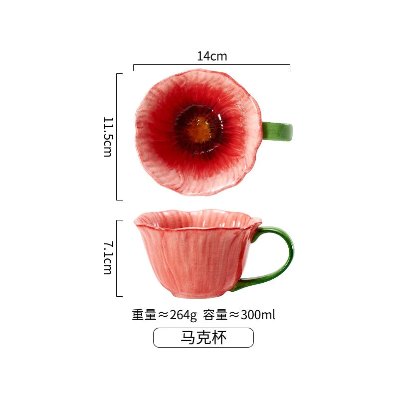 Floral Embossed Ceramic Dinnerware Set