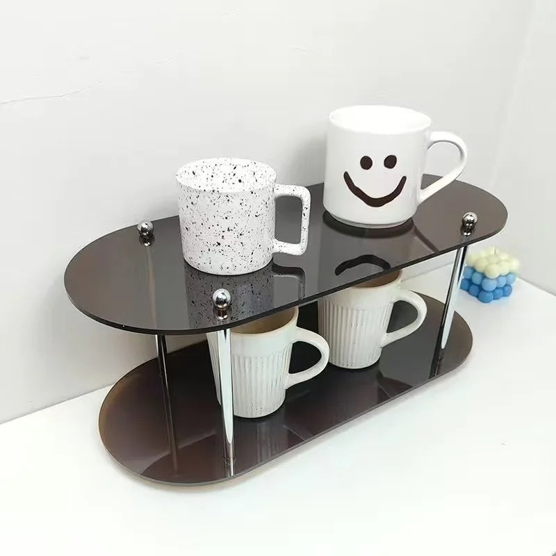Ins Style Acrylic Storage Rack Desktop Organizer Perfume Jewelry and Cups Display Stand 3 Layers Removable Decorative Shelf
