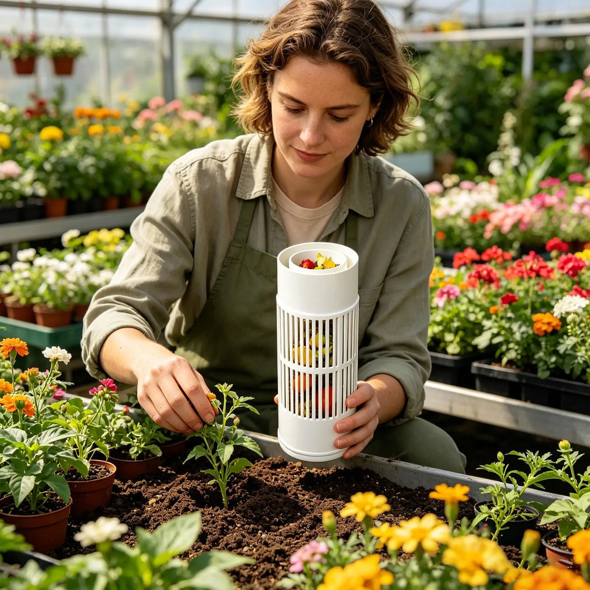 Worm Composting Bin Outdoor Composter Bin Farm Underground In Ground Worm Composter For Garden Kitchen Home Soil Inground