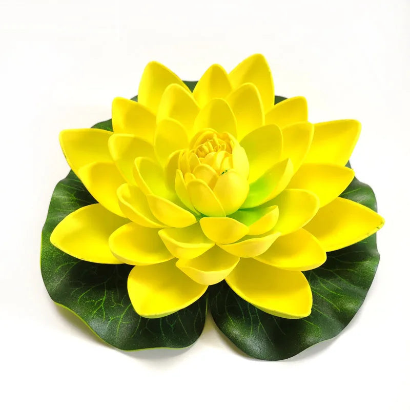 10/17/28/40/60cm Lotus Artificial Flower Floating Fake Lotus Plant Lifelike Water Lily Micro Landscape for Pond Garden Decor