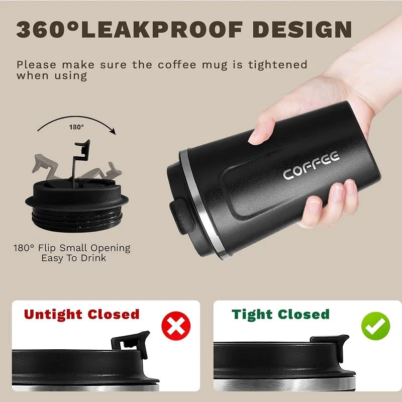 Double-Wall Insulated Coffee Mug for Travel