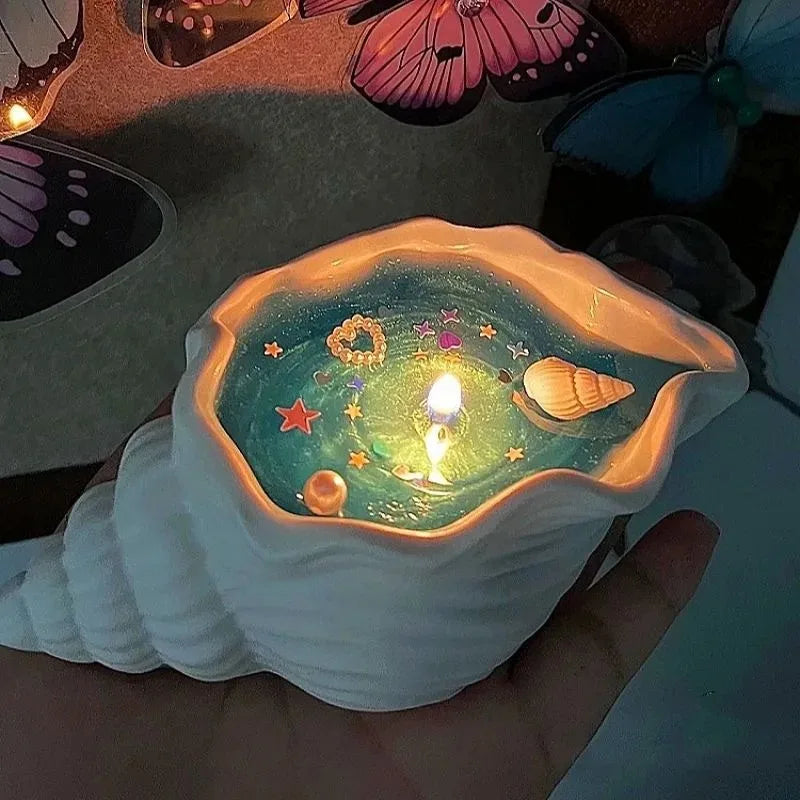 1pcs Sea Shell Aromatherapy Candle Creative Starfish Shell Scented Candle Sea Shell Candle Handmade Sea Shell Whirlpool Candles