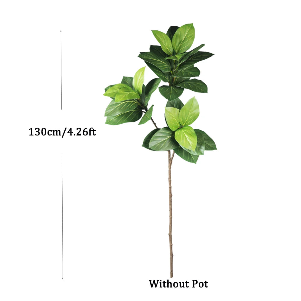 70-130cm Artificial Ficus Plants Large Fake Mulberry Tree Tropical Oak Leaf Plastic Fiddle Fig Plants For Home Garden Decor