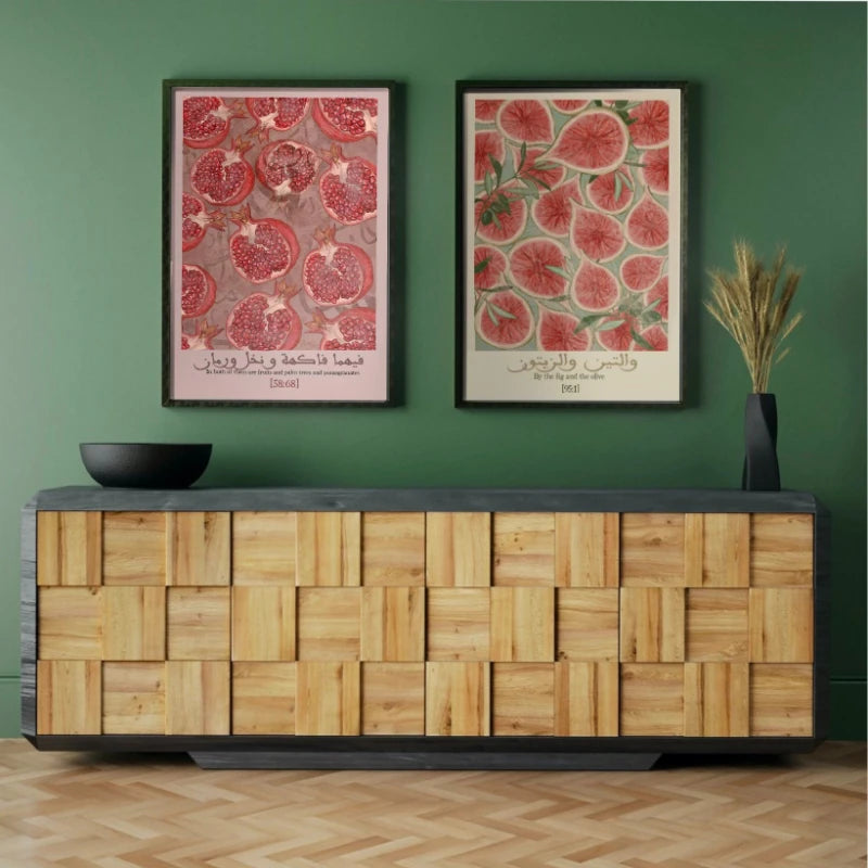 2-piece Fruit Poster Islamic Wall Decoration - Quranic Art - Modern Islamic Art - Islamic Home Decoration Poster