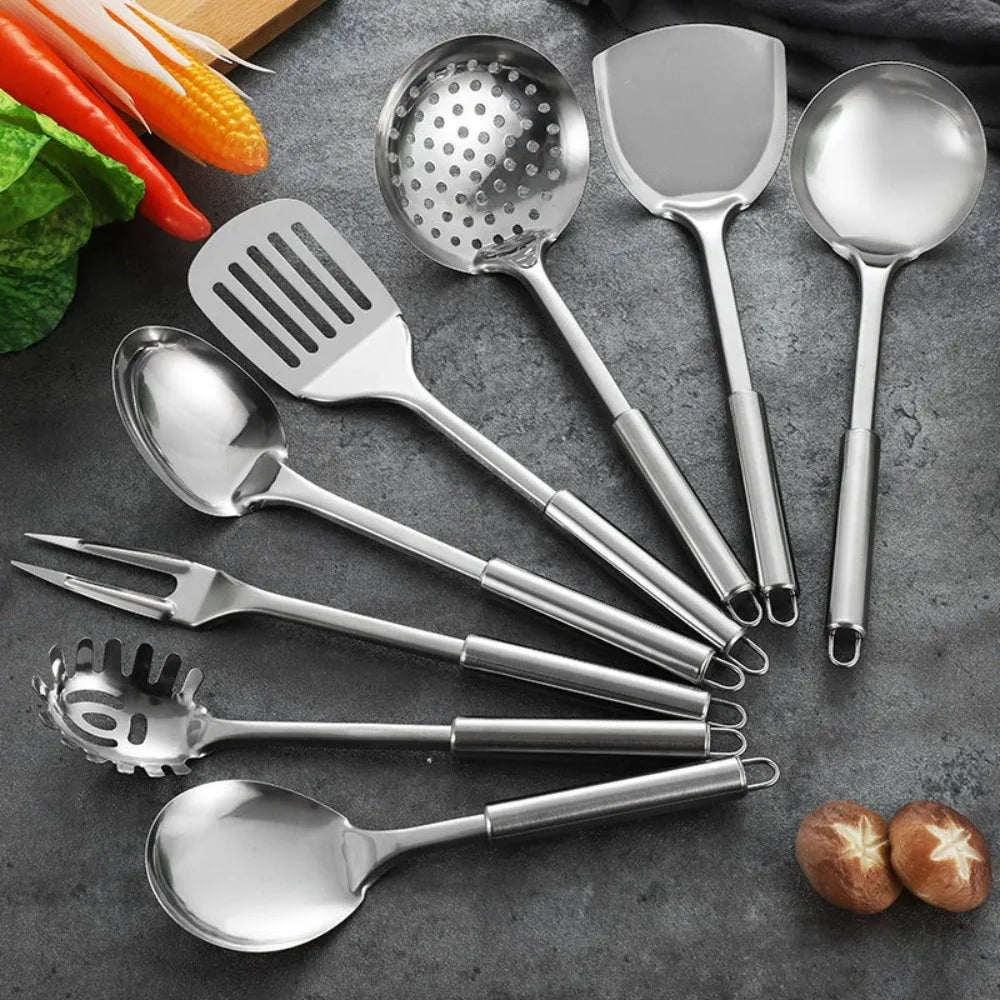 Stainless Steel Wok Spatula & Ladle Set