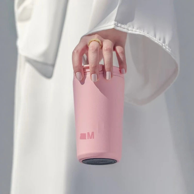 JUSTINLAU Spot Goods 12oz Thermos Cup Coffee Mug Kid Straw Cup Vacuum Flask Stainless Steel Car Cup Travel Thermal Water Bottles