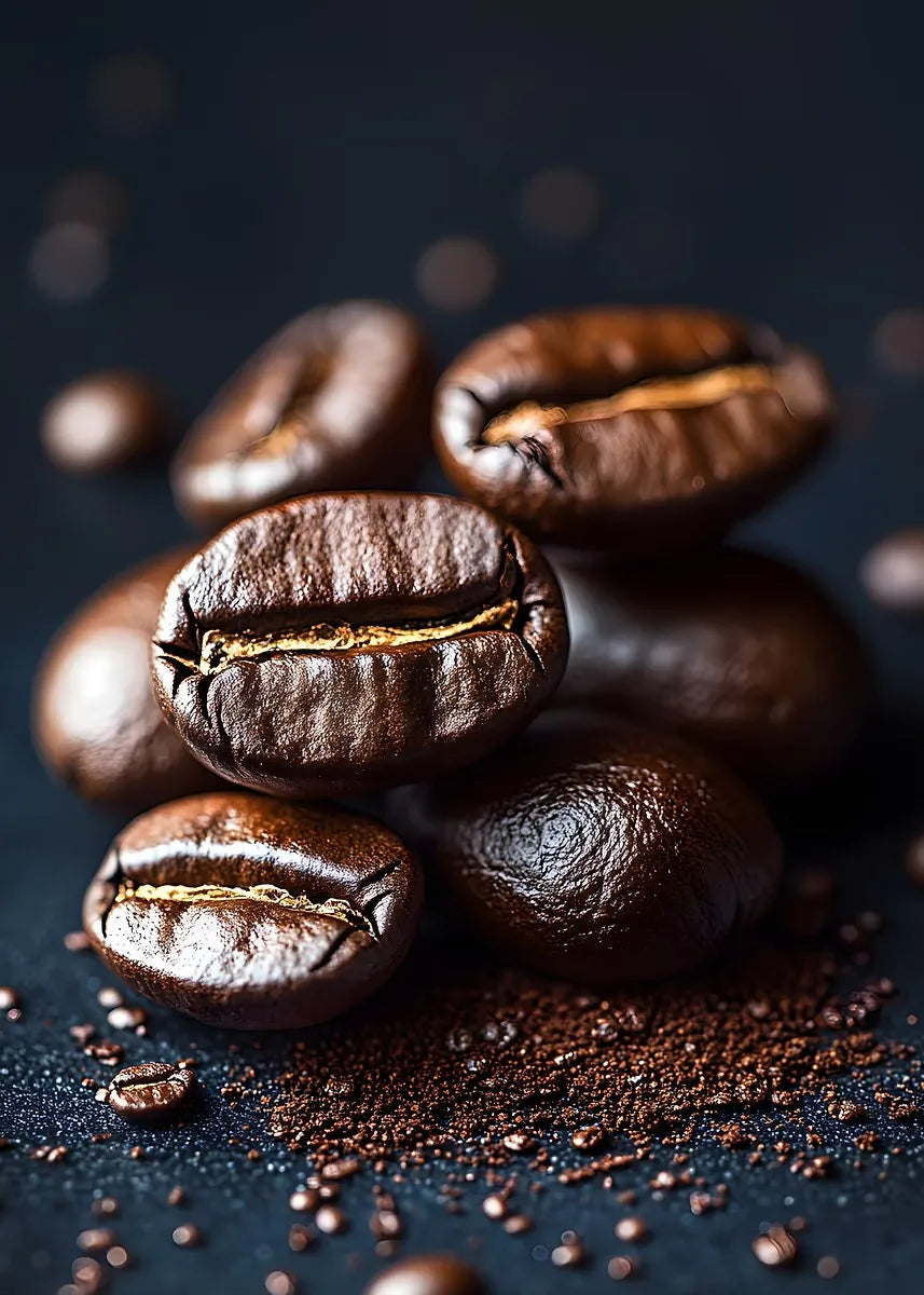 Coffee Cup And Beans Photograph Posters Delicious Coffee Latte Breakfast Prints Canvas Painting Wall Art Picture Home Room Decor
