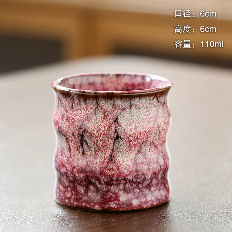 1PC Kiln Transformation Ceramic Tea Cup, Mini Tea Drink Mug, Kung Fu Teacup, Espresso Coffee Cups, Household Afternoon Teacups
