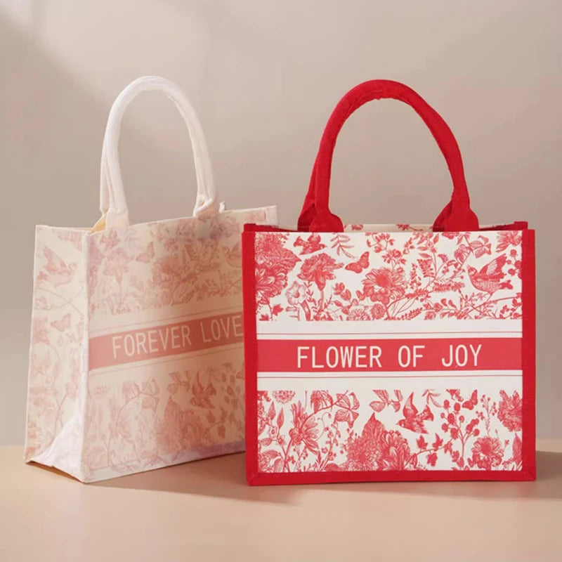 Wedding Holiday Party Wedding Party Gift Bag Canvas Tote Bag Festive Gift Wrapping Tote Bag