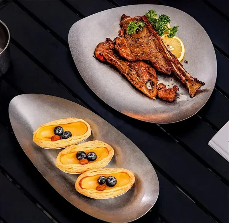 304 Stainless Steel Vintage Dessert Plate