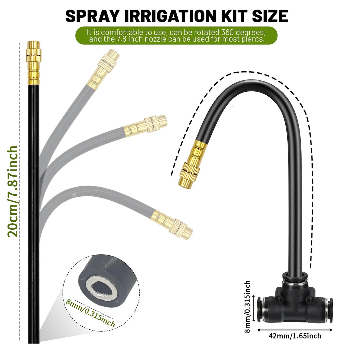 5-30m 1/4" 4/6mm Garden Misting Cooling System 360° Free-bend Misting Nozzle Adjustable Atomizer Sprayer Outdoor Watering Kits