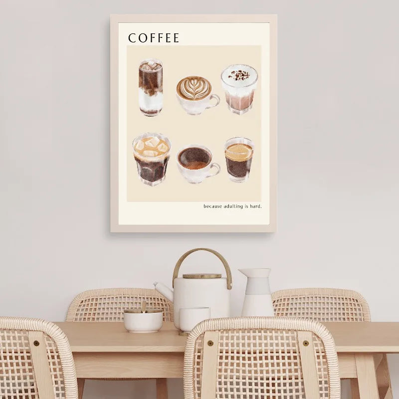 Modern Cappuccino Cup Inspiring Coffee Quotes Print Posters Canvas Painting Wall Art Picture for Office Kitchen Cafe Home Decor