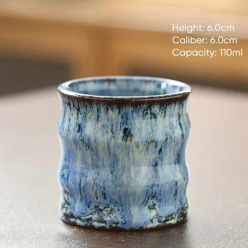 1PC Kiln Transformation Ceramic Tea Cup, Mini Tea Drink Mug, Kung Fu Teacup, Espresso Coffee Cups, Household Afternoon Teacups