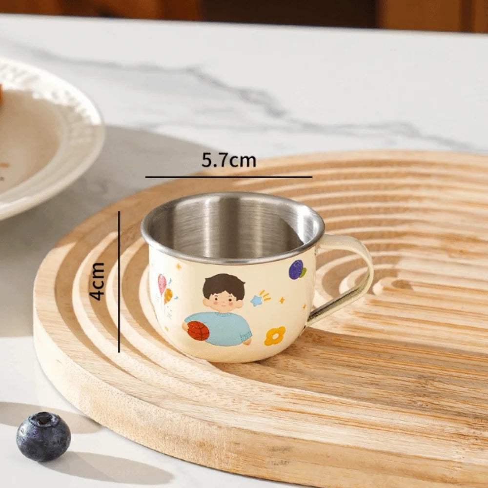 Stainless Steel Kids Stainless Cup 80/220ml Open Mouth Design Toddler Training Mug Mini Small Size High Appearance Level