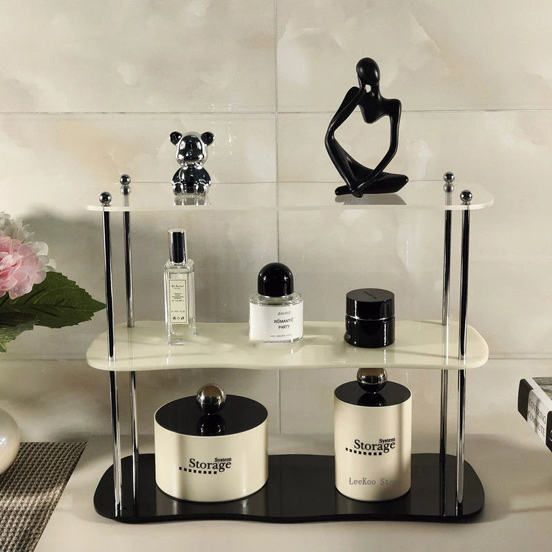 Ins Style Acrylic Storage Rack Desktop Organizer Perfume Jewelry and Cups Display Stand 3 Layers Removable Decorative Shelf