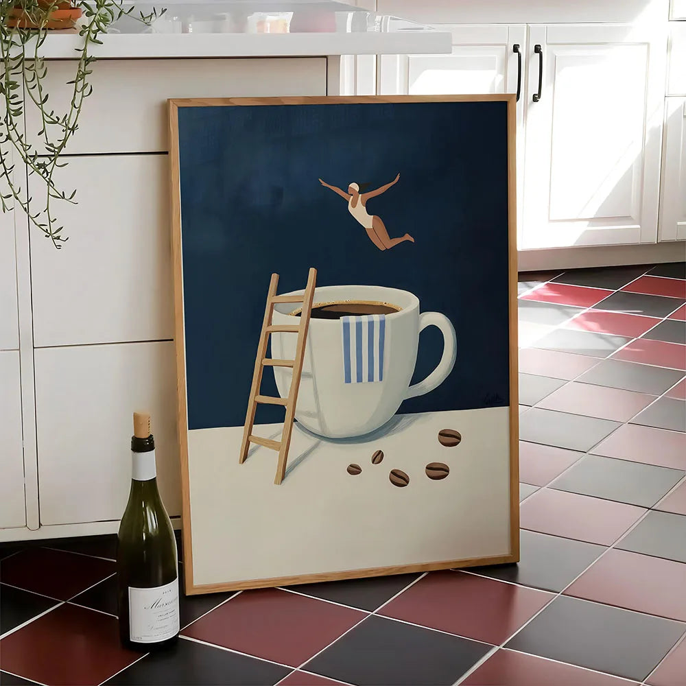 Good Morning Coffee Wall Art Posters for Modern Living Room Home Decor Lovers Gifts Diver Canvas Prints Kitchen