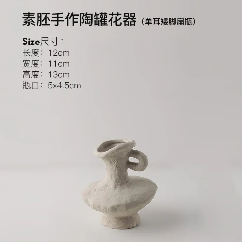 Wabi-Sabi Ceramic Vase – Modern Decorative Flower Vase for Home Décor