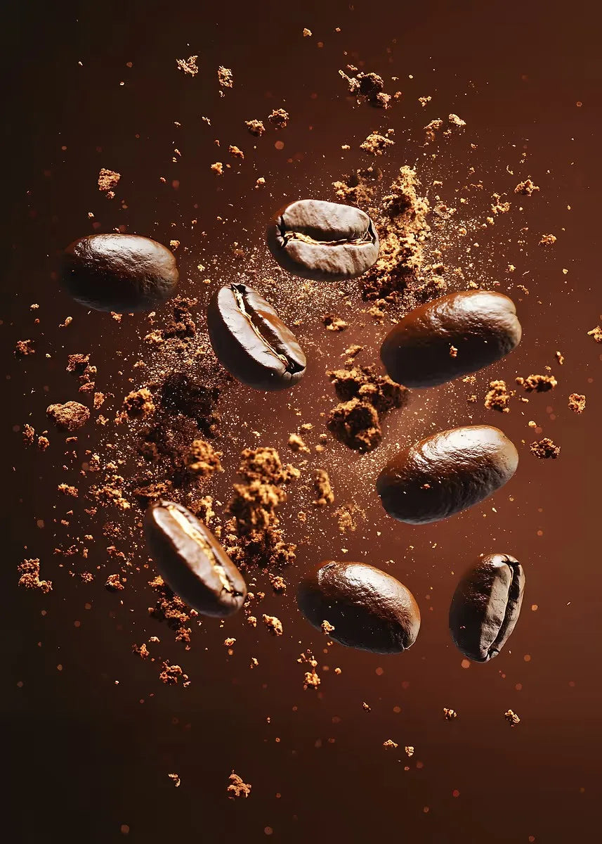 Coffee Cup And Beans Photograph Posters Delicious Coffee Latte Breakfast Prints Canvas Painting Wall Art Picture Home Room Decor
