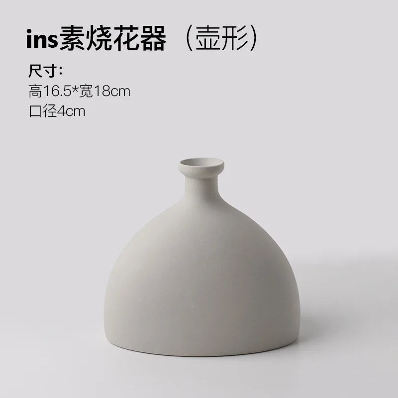 Wabi-Sabi Ceramic Vase – Modern Decorative Flower Vase for Home Décor
