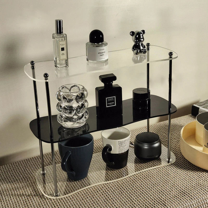 Ins Style Acrylic Storage Rack Desktop Organizer Perfume Jewelry and Cups Display Stand 3 Layers Removable Decorative Shelf