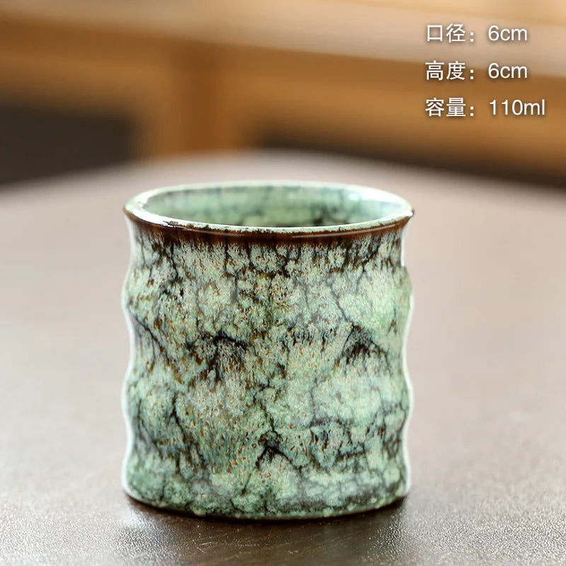 1PC Kiln Transformation Ceramic Tea Cup, Mini Tea Drink Mug, Kung Fu Teacup, Espresso Coffee Cups, Household Afternoon Teacups