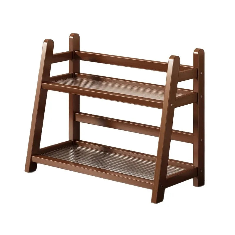 Multi Layer Natural Bamboo Desktop Cup Storage Rack Coffee Mug Tea Glass Organizer Kitchen Countertop Display Decor Shelf
