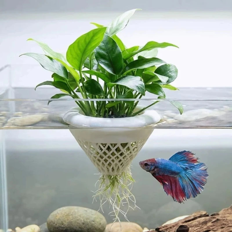 Floating Aquarium Plant Pot, 3D Water Plant Holder, Fish Tank Hydroponic Planter For Aquatic Plants Floating Pot For Fish Jar