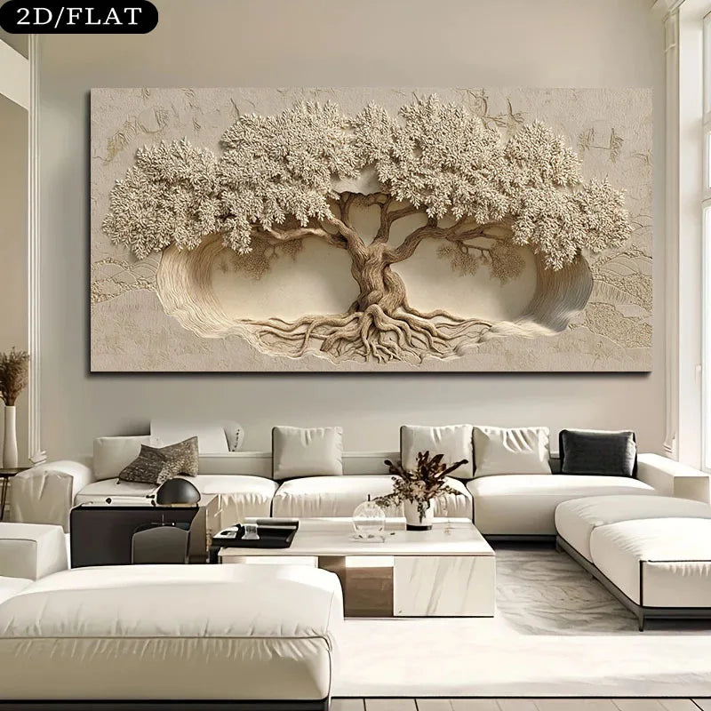 1pc frameless Canvas Painting 1pc Large Frameless Tree of Life Wall Art Canvas Print Poster, for Living Room, Bedroom, Large Hou