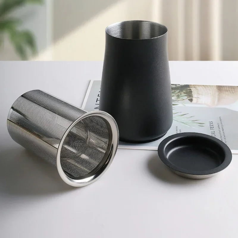 3 in 1 Coffee Powder Filter Powder Cup Stainless Steel Coffee Powder Sifter with Lid Bean Grinder powder Cup Coffee Brewing Tool
