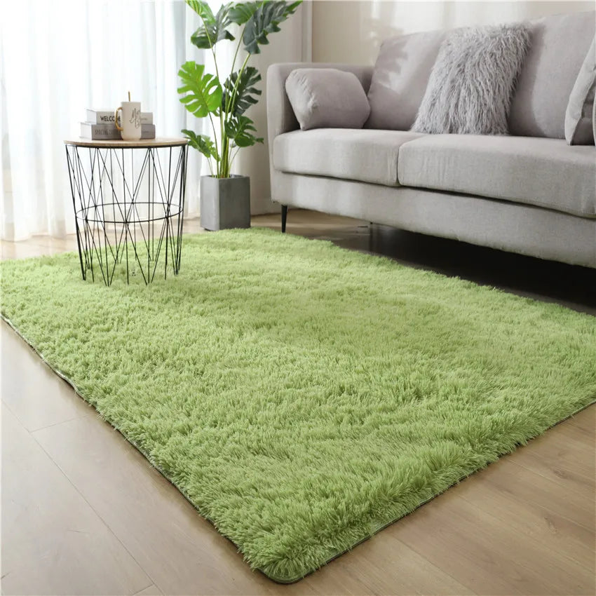 VIKAMA White Fluffy Carpet Living Room Decoration Thicken Bedroom Bedside Mats Non-slip Children&