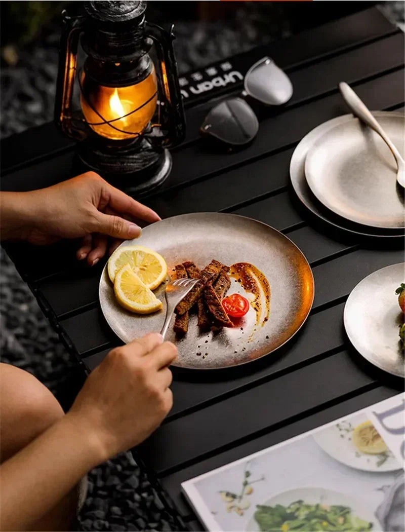 304 Stainless Steel Vintage Dessert Plate