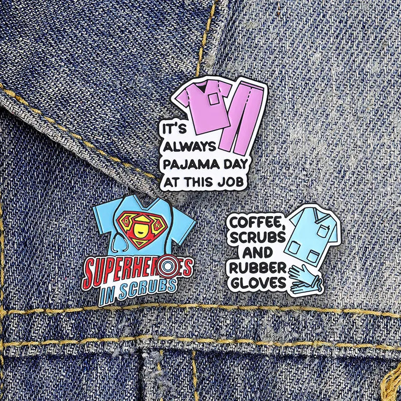 3pcs/set Assorted Cute Enamel Pins Collection Funny Slogans Animals Inspirational Quotes Pop Culture Lapel Badges for Clothing
