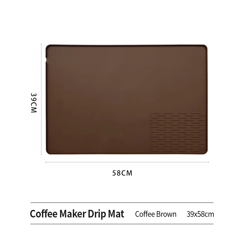 OANKR 2PCS Set 39X58cm Coffee Maker Pad and 25X20cm Espresso Tamping Mat Set, Anti-slip Mat for Kitchen Bar Counter Drain Tray