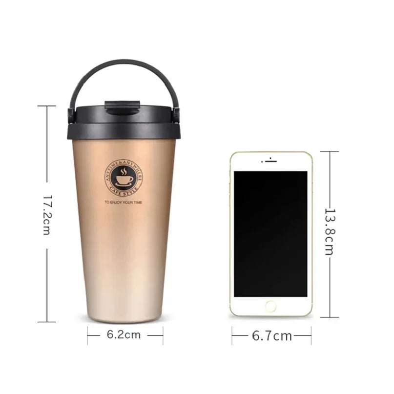 500ml Insulated Travel Coffee Cup with Handle